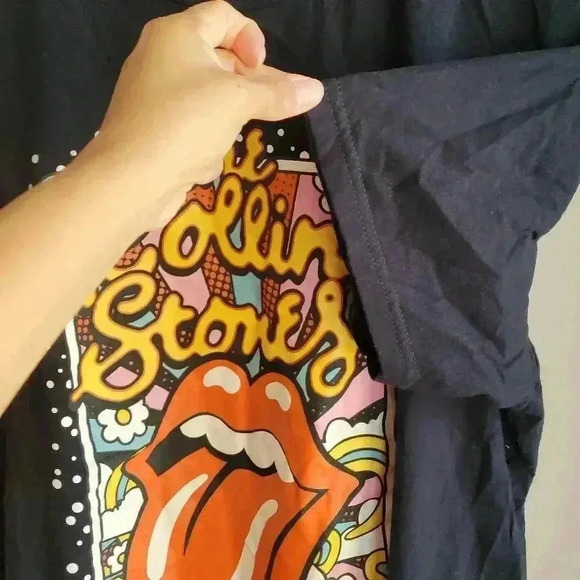 THE ROLLING STONES T-SHIRT Black Yellow Red Tongue Big Logo Retro Medium - Picture 8 of 9